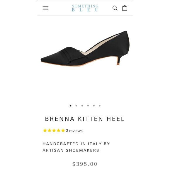 Something Bleu Brenna Kitten Heel HANDCRAFTED IN ITALY BY ARTISAN SHOEMAKERS - Picture 2 of 15